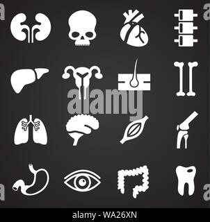 Les icônes d'organes mis sur arrière-plan de conception graphique et web. Simple illustration. Concept Internet symbole de bouton site web ou mobile app Illustration de Vecteur