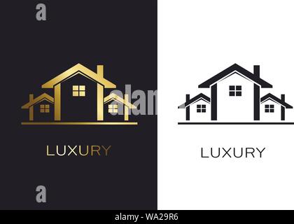Immobilier de luxe Maisons logo pour entreprise Illustration de Vecteur