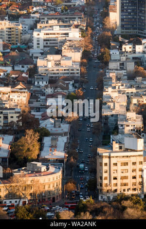 Appartement de bâtiments et les rues de Dalmacia, Santiago, Chili Banque D'Images