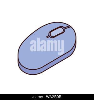 Souris d'ordinateur sur fond blanc Illustration de Vecteur