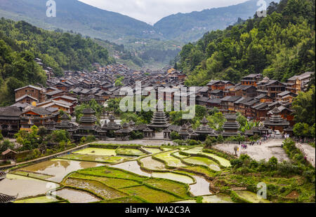 Dans la province de Guizhou, la préfecture autonome miao et dong, province, canton, ZhaoXing ZhaoXing DongZhai Banque D'Images