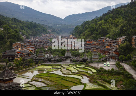 Dans la province de Guizhou, la préfecture autonome miao et dong, province, canton, ZhaoXing ZhaoXing DongZhai Banque D'Images