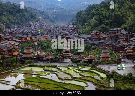 Dans la province de Guizhou, la préfecture autonome miao et dong, province, canton, ZhaoXing ZhaoXing DongZhai Banque D'Images