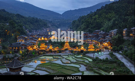 Dans la province de Guizhou, la préfecture autonome miao et dong, province, canton, ZhaoXing ZhaoXing, DongZhai Banque D'Images