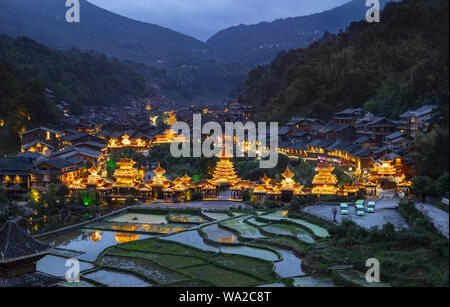 Dans la province de Guizhou, la préfecture autonome miao et dong, province, canton, ZhaoXing ZhaoXing DongZhai Banque D'Images