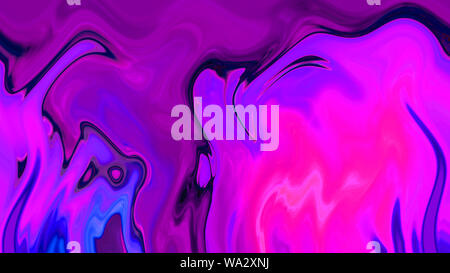 Abstract background blue neon purple taches taches de peinture acrylique liquide et des vagues Banque D'Images