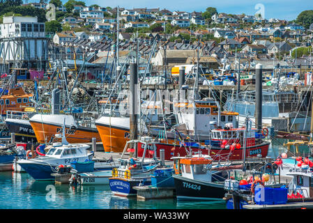 Le port de pêche de Newlyn village près de Penzance en Cornouailles, Angleterre, Royaume-Uni. Banque D'Images
