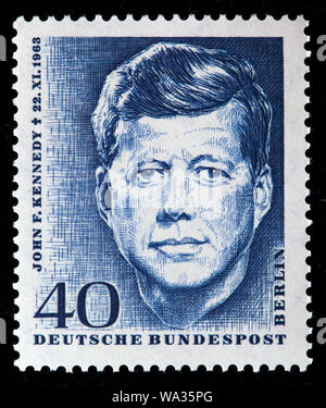 John F. Kennedy (1917-1963), USA président timbre-poste, Allemagne, 1963 Banque D'Images