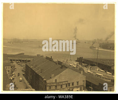 Vue d'ensemble de waterfront, Boston, Mass. Banque D'Images