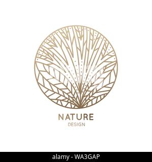 Fleur avec pétales ligne Logo Illustration de Vecteur