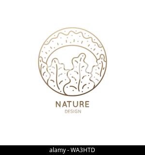 Soleil nature Logo Illustration de Vecteur