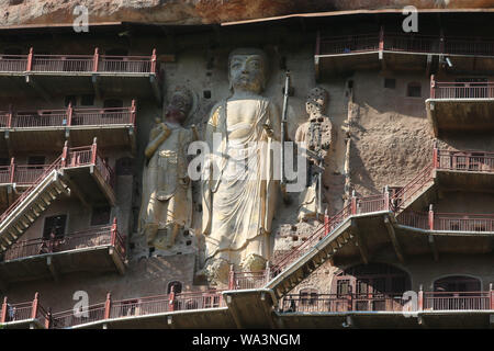 Les grottes de maijishan Tianshui, dans la province de Gansu Banque D'Images
