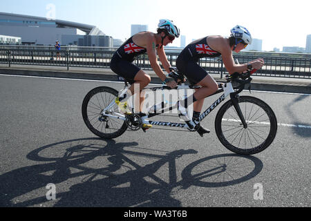 Odaiba, Tokyo, Japon. Août 17, 2019. Melissa Reid (GBR) : 2019 Triathlon Triathlon ITU Coupe du monde Para Femmes de Tokyo dans PTVI Odaiba, Tokyo, Japon . Credit : Yohei Osada/AFLO SPORT/Alamy Live News Banque D'Images