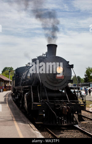 L'ESSEX - Mai : 24, 2015 : Connecticut Valley Railroad Locomotive Train à vapeur dans l'Essex, Massachusetts, USA le 24 mai 2015 Banque D'Images