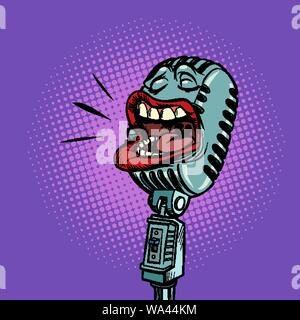 Radio microphone podcast concert music show Illustration de Vecteur