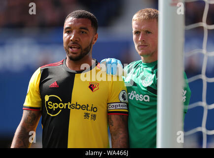 Troy Deeney, Jordanie Pickford, FC Everton V Watford FC Premier League, 2019 Allstar Crédit : photo library/Alamy Live News Crédit : Allstar Photo Library/Alamy Live News Banque D'Images