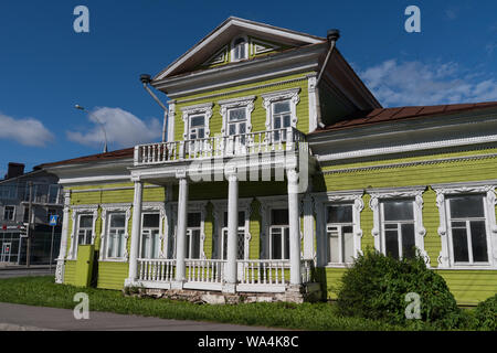 Vologda Region, Russie - le 28 juillet 2019 : Chambre des Zasetski, vieux bâtiment en bois dans la région de Vologda Banque D'Images