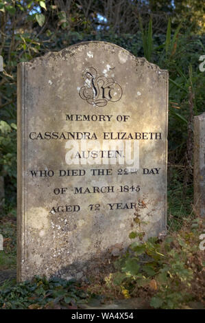 Pierre tombale du Cassandra Elizabeth Austen (Jane Austen's Older & seule sœur) à St Nicholas Chawton Banque D'Images