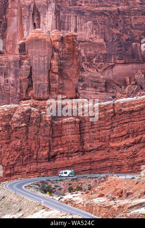 Scenic Drive dans le Parc National des Arches Banque D'Images