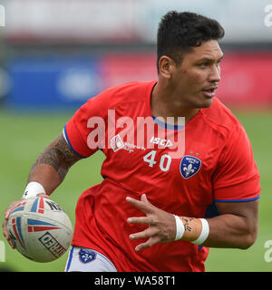 Wakefield, Royaume-Uni, 11 8 2019. 11 août 2019. Fusée Mobile Stadium, Wakefield, Angleterre ; Rugby League Super League Betfred, Wakefield Trinity contre Hull FC ; Wakefield Trinity prop Adam Williams/RugbyPixUK Tangata Dean Banque D'Images