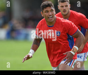 Wakefield, Royaume-Uni, 11 8 2019. 11 août 2019. Fusée Mobile Stadium, Wakefield, Angleterre ; Rugby League Super League Betfred, Wakefield Trinity contre Hull FC ; Wakefield Trinity prop Adam Williams/RugbyPixUK Tangata Dean Banque D'Images