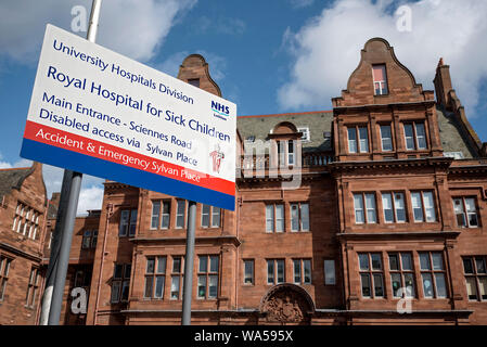 L'ancien Royal Hospital for Sick Children de Sciennes à Édimbourg avant de déménager au nouvel hôpital pour enfants de Little France en 2021. Banque D'Images