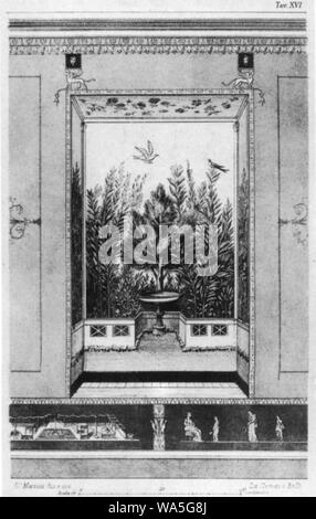 Disegno degli affreschi dell'auditorium mecenatis 1874 circa. Banque D'Images