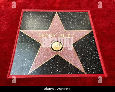 16 août 2019, Hollywood, Californie, USA : J16060CHW.Hollywood Chamber of Commerce honneur d'artiste/Producteur Teddy Riley avec étoile sur le Hollywood Walk of Fame.6405 Hollywood Boulevard, Hollywood, Californie, USA .08/16/2019 .UNE VUE GÉNÉRALE DE TEDDY RILEY'S Walk of Fame de Hollywood STAR.Â©Clinton H.Wallace/Photomundo/ Photos International Inc (crédit Image : © Clinton Wallace/Globe Photos via Zuma sur le fil) Banque D'Images