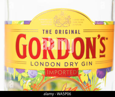 Londres, UK - circa 2019 AOÛT : Gordon's London Dry Gin Banque D'Images