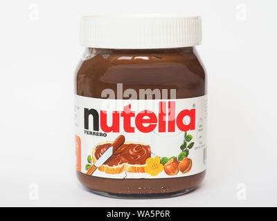 ALBA, ITALIE - circa 2019 AOÛT : Nutella Ferrero Banque D'Images
