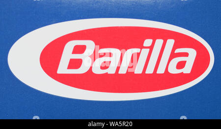 Parme, Italie - circa 2019 AOÛT : Barilla sign Banque D'Images