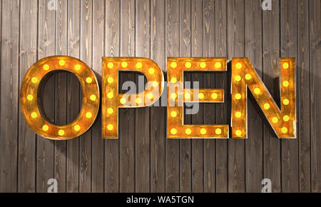 Rendu 3D Open sign Banque D'Images