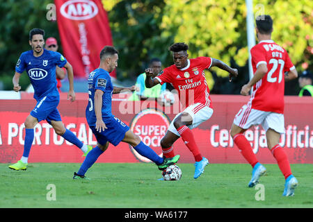 Nuno Tavares de SL Benfica vu en action lors de la Ligue 2019-2020 NOS match de football entre Belenenses triste et SL Benfica.(score final : Belenenses triste 0 - 2 SL Benfica). Banque D'Images