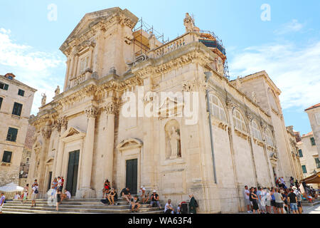 DUBROVNIK, CROATIE - JUILLET 12,2019 : Cathédrale de l'Assomption de la Vierge Marie. Dubrovnik, Croatie. Banque D'Images