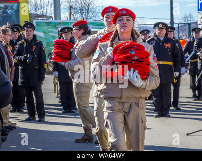 Mourmansk, Russie - 22 Avril 2019 : Début de la cérémonie d'initiation Unarmeitsa Banque D'Images