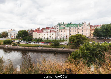Vyborg, Russie- les rues de Vyborg. Vue de la ville depuis le château de Vyborg. La région de Leningrad. Banque D'Images