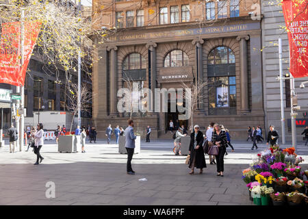 Magasin Burberry et Martin fleuriste place dans le centre-ville de Sydney, Nouvelle Galles du Sud, Australie Banque D'Images