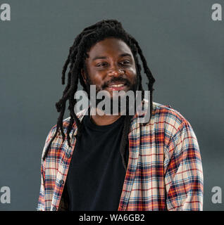 Edinburgh, Ecosse, Royaume-Uni. 18 août 2019. Edinburgh International Book Festival. Photo : Jason Reynolds, une médaille Carnegie CILIP sélectionné American auteur parle de la popularité des romans en vers à la fête du livre Banque D'Images