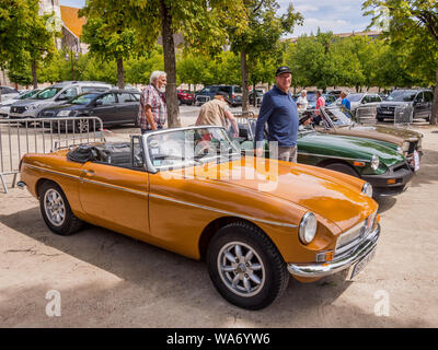 La MG-B convertible pour rallye automobile - France. Banque D'Images