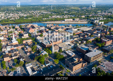 Vue aérienne de centre-ville de Troy, New York, USA Banque D'Images
