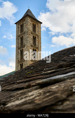 Santa Eulàlia d'Erill la Vall, un tour d'églises romanes catalanes de la Vall de Boí (Erill la Vall, Bohí vallée, Lleida, Pyrénées, la Catalogne, Espagne) Banque D'Images