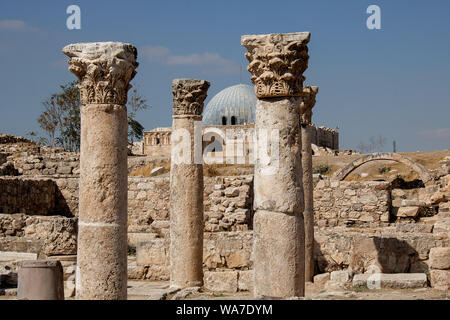 Temple d'Hercule dans la citadelle d'Amman, Amman, Jordanie Banque D'Images