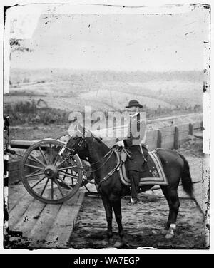 Atlanta, GA, le général William T. Sherman à cheval au gouvernement fédéral fort no 7 Résumé : Guerre civile sélectionné des photographies, 1861-1865 Banque D'Images