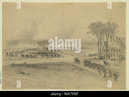 Attaque sur la position de l'Union à l'Chancellorsville House / E. Forbes. Banque D'Images