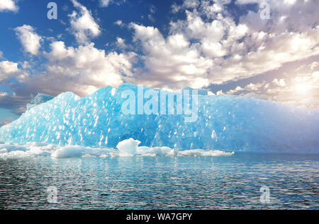 L'Argentine, le parc national des Glaciers, des icebergs de glacier Spegazzini Banque D'Images