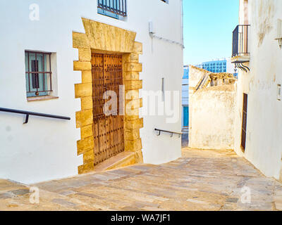 Porte médiévale du quartier juif de Vejer de la Frontera, province de Cadiz, Andalousie, espagne. Banque D'Images