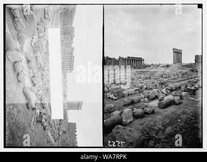 Baalbek. Grand court montrant les temples de Jupiter et de Bacchus ; [une autre vue de la grande cour] Banque D'Images