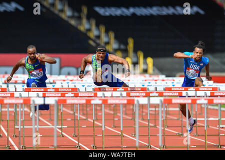 Birmingham, UK. 18 août 2019. chez les hommes 110m haies lors du Grand Prix de Birmingham 2019 Muller à Alexander Stadium le dimanche, Août 18, 2019 à Birmingham en Angleterre. Credit : Taka G Wu/Alamy Live News Banque D'Images