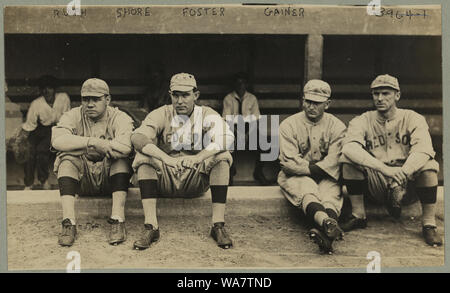 Babe Ruth, Ernie Shore, Rube Foster, Del Gainer, Boston Red Sox, ligue américaine Banque D'Images