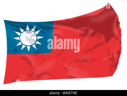 Taiwan drapeaux dans le vent. Banque D'Images